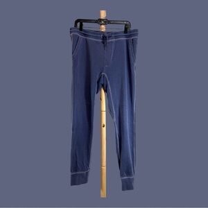 Express Men’s Faded Blue Jogger Pants with Drawstring Waist Tapered Cuff Legs M